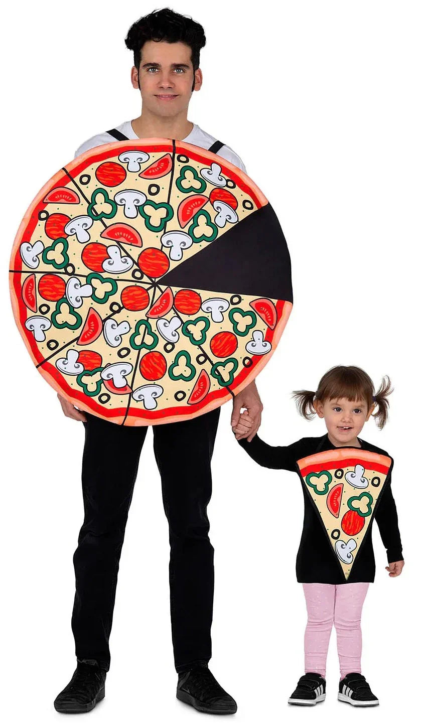 Disfraz de Pizza y Porción para Adulto y Niño Bebida y Comida Viving